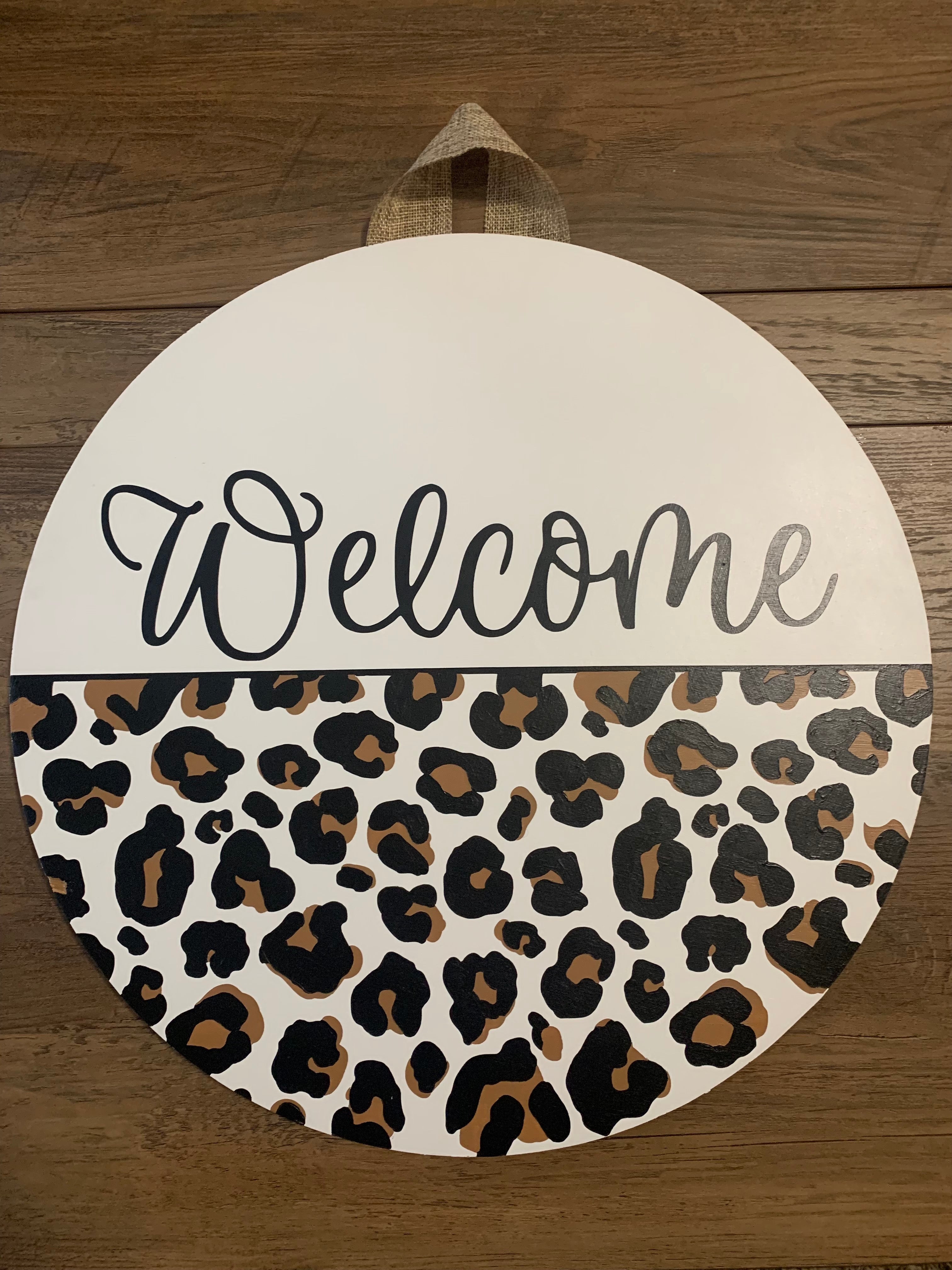 Door Hanger Leopard Welcome