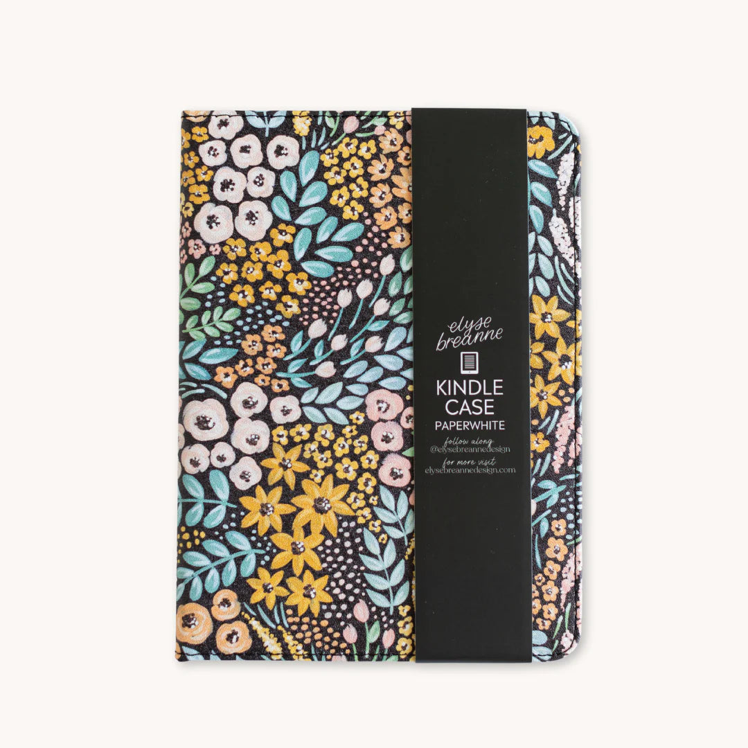 Black Floral Kindle Case