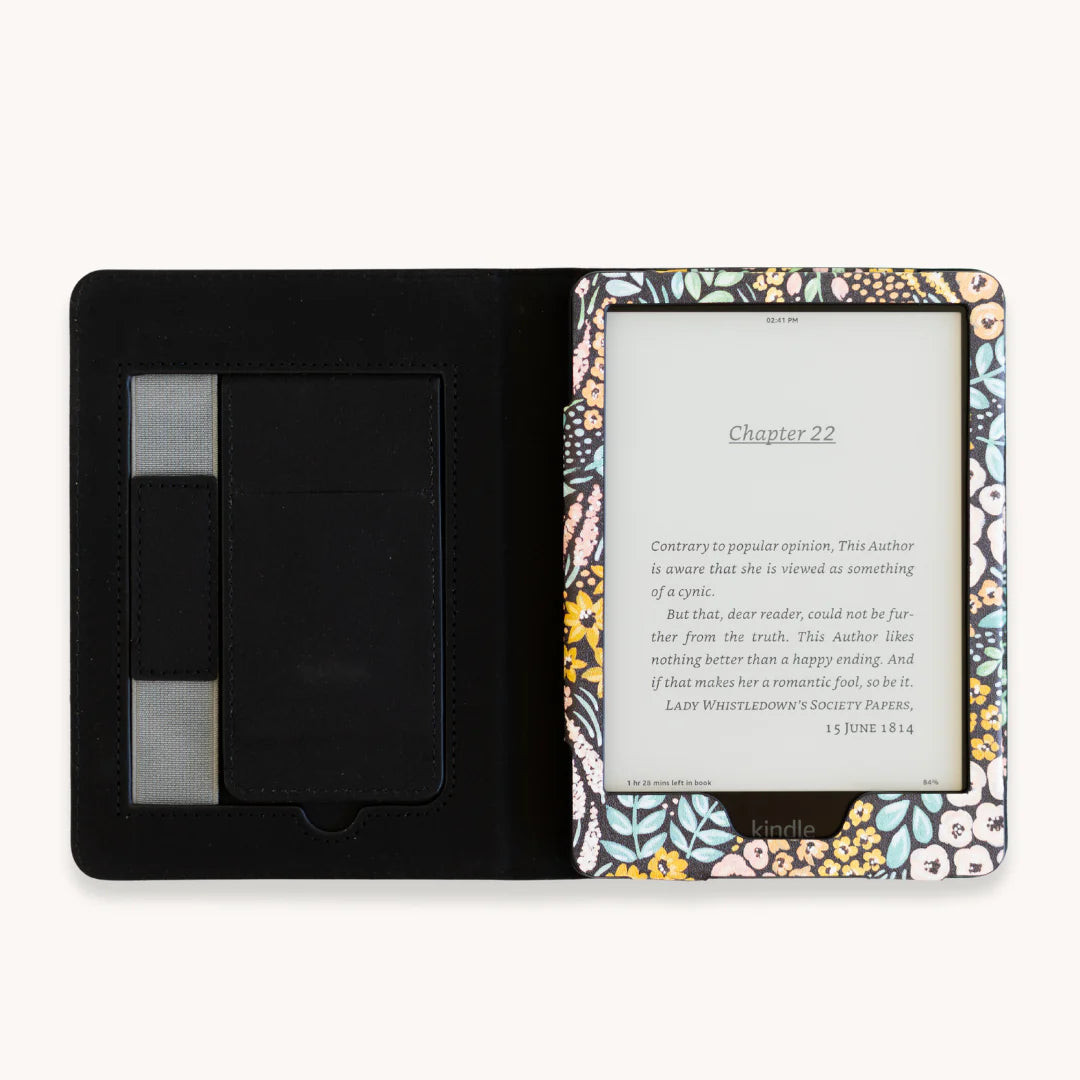 Black Floral Kindle Case