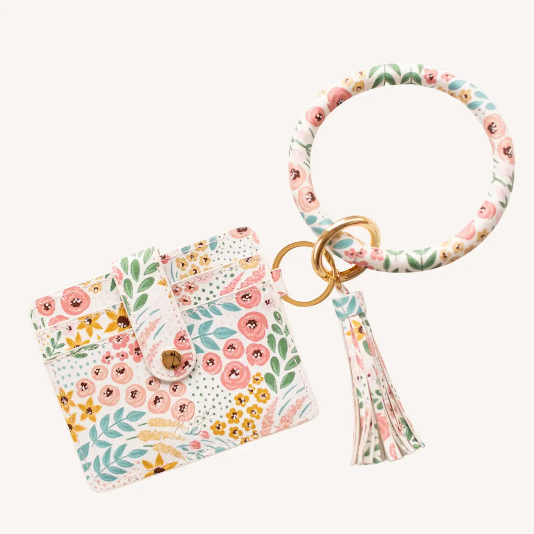 White Floral Wallet