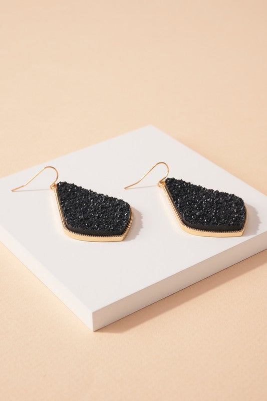 Tear Drop Druzy Stone Earrings (3 Colors)