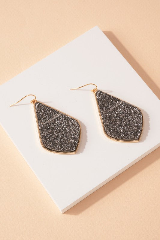 Tear Drop Druzy Stone Earrings (3 Colors)