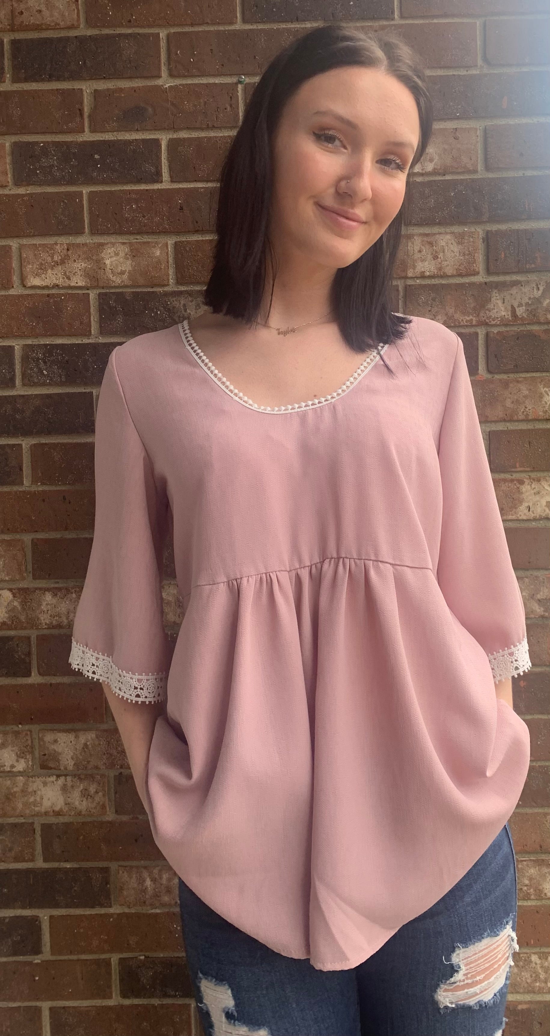 Pompom Babydoll Top