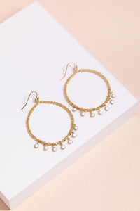 Beaded Metal Hoop Earrings