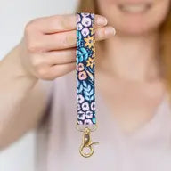 Black Floral Keychain