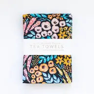 Black Floral Tea Towels