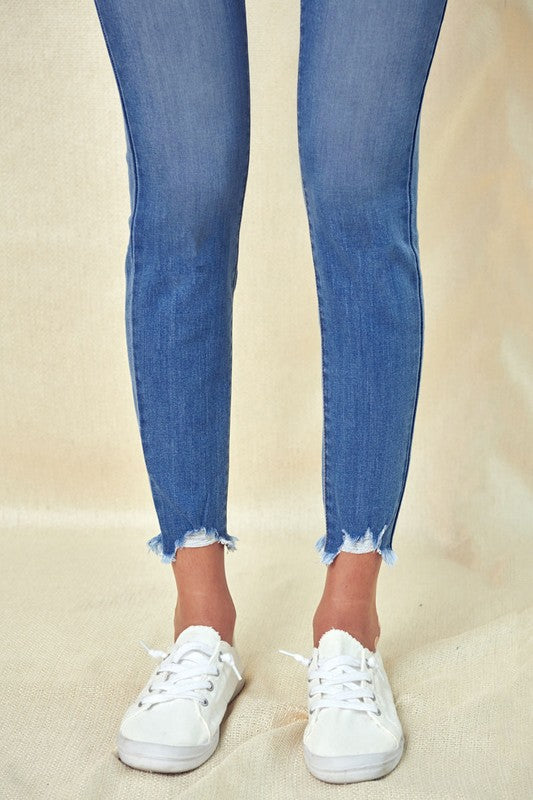 Haddie High Rise Button Fly Skinny