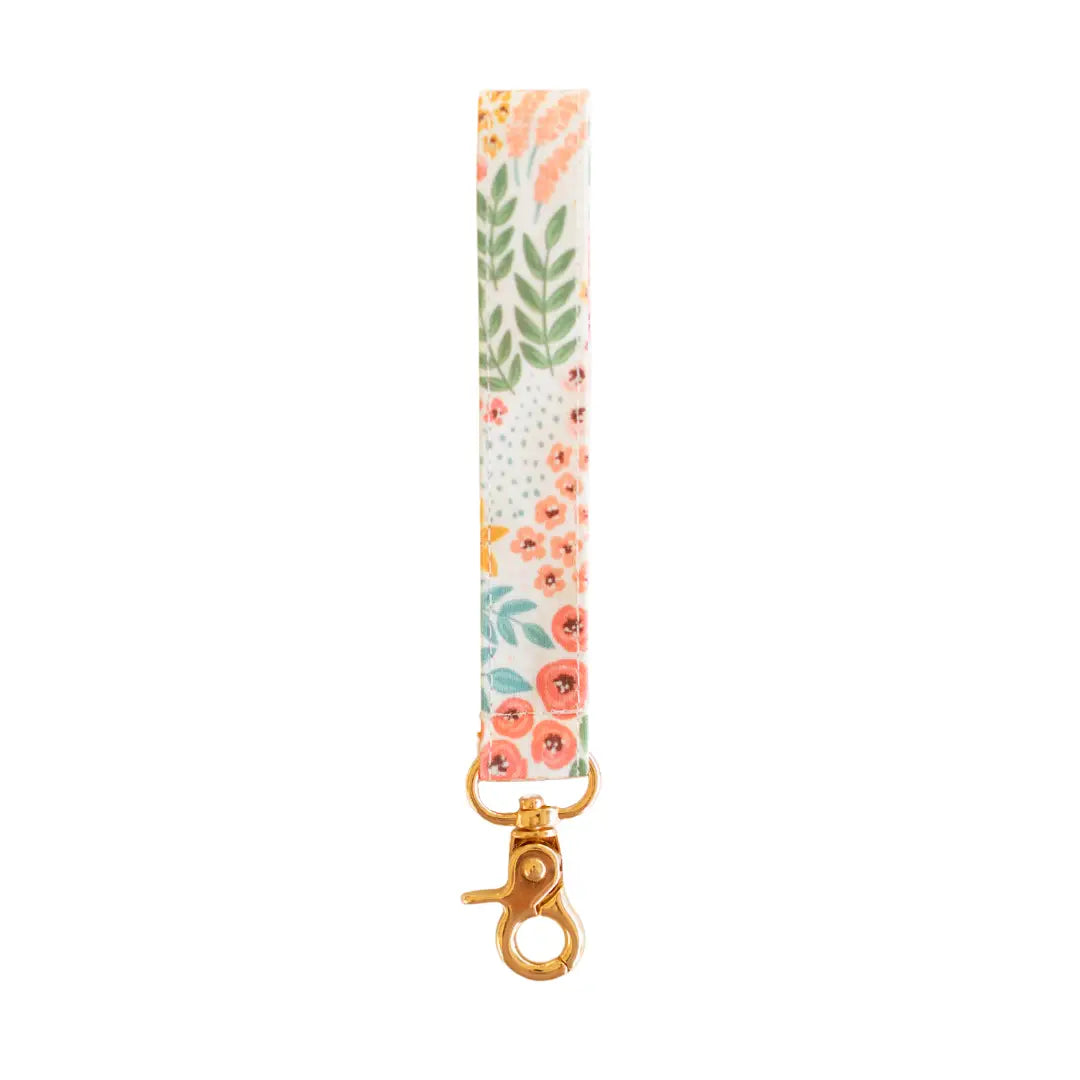 White Floral Keychain