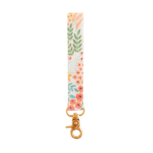 White Floral Keychain